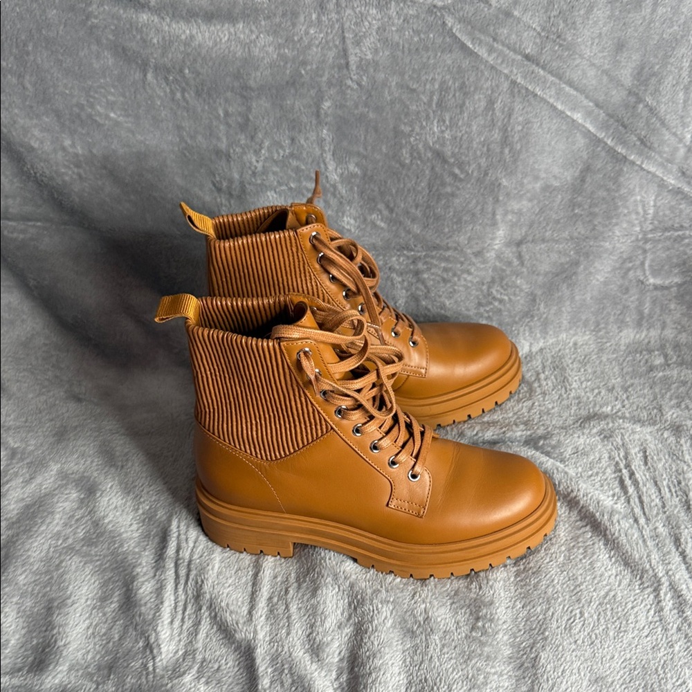 Gianvito Rossi Brown Lace-Up Combat Boots